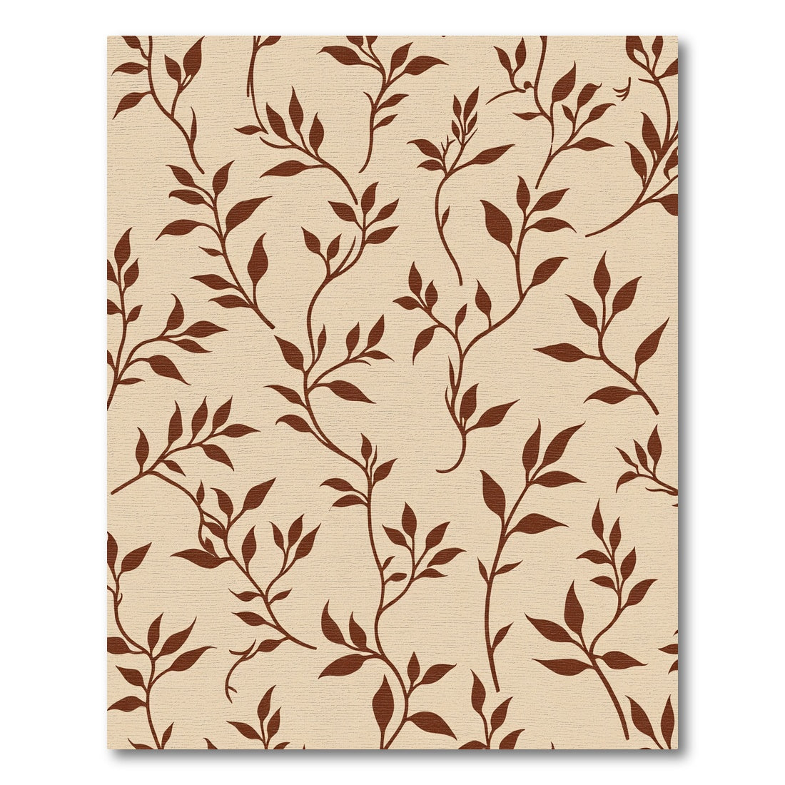 Brown Branch Leafy Vine Rug