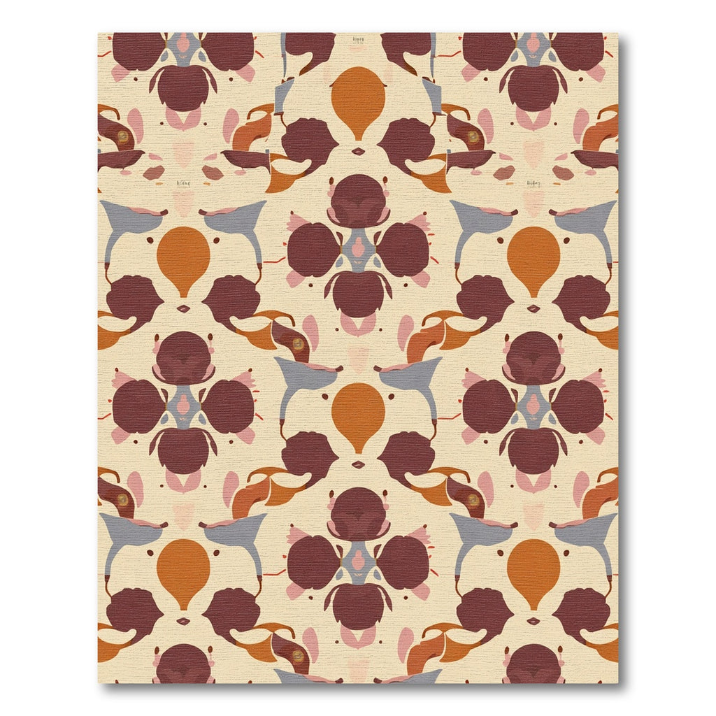 Terracotta Abstract Organic Symmetrical Rug