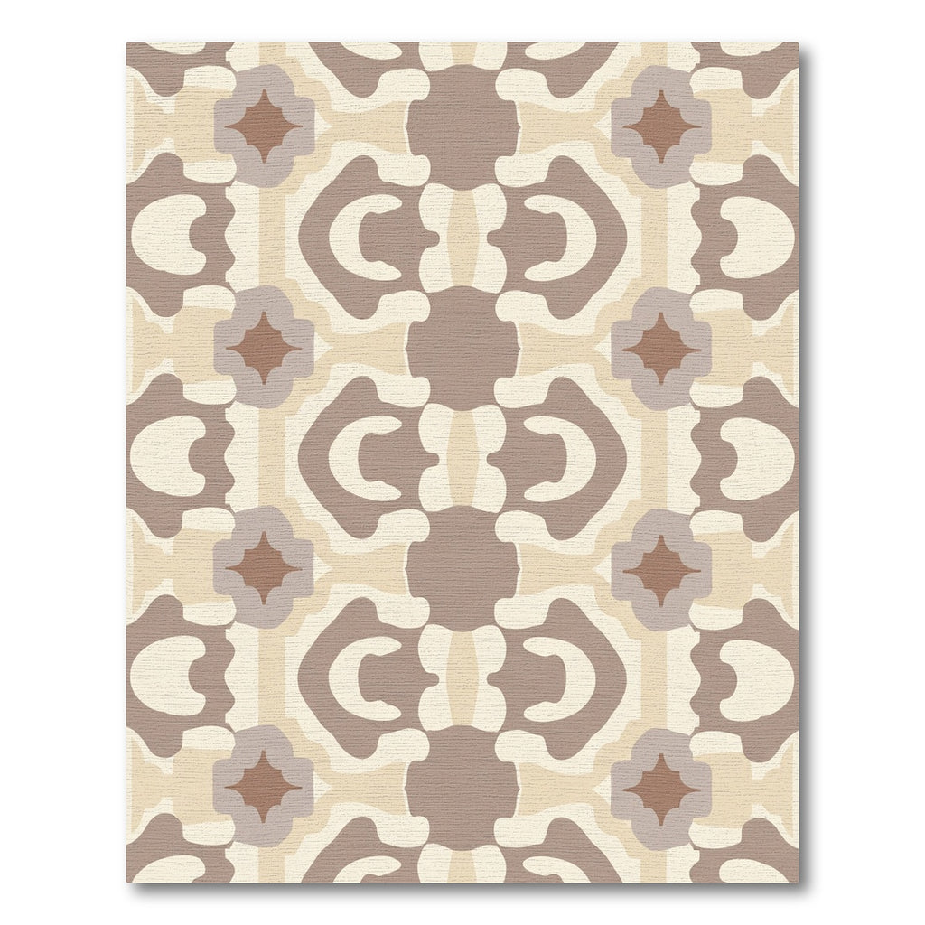 Beige Organic Mid Century Geometric Rug