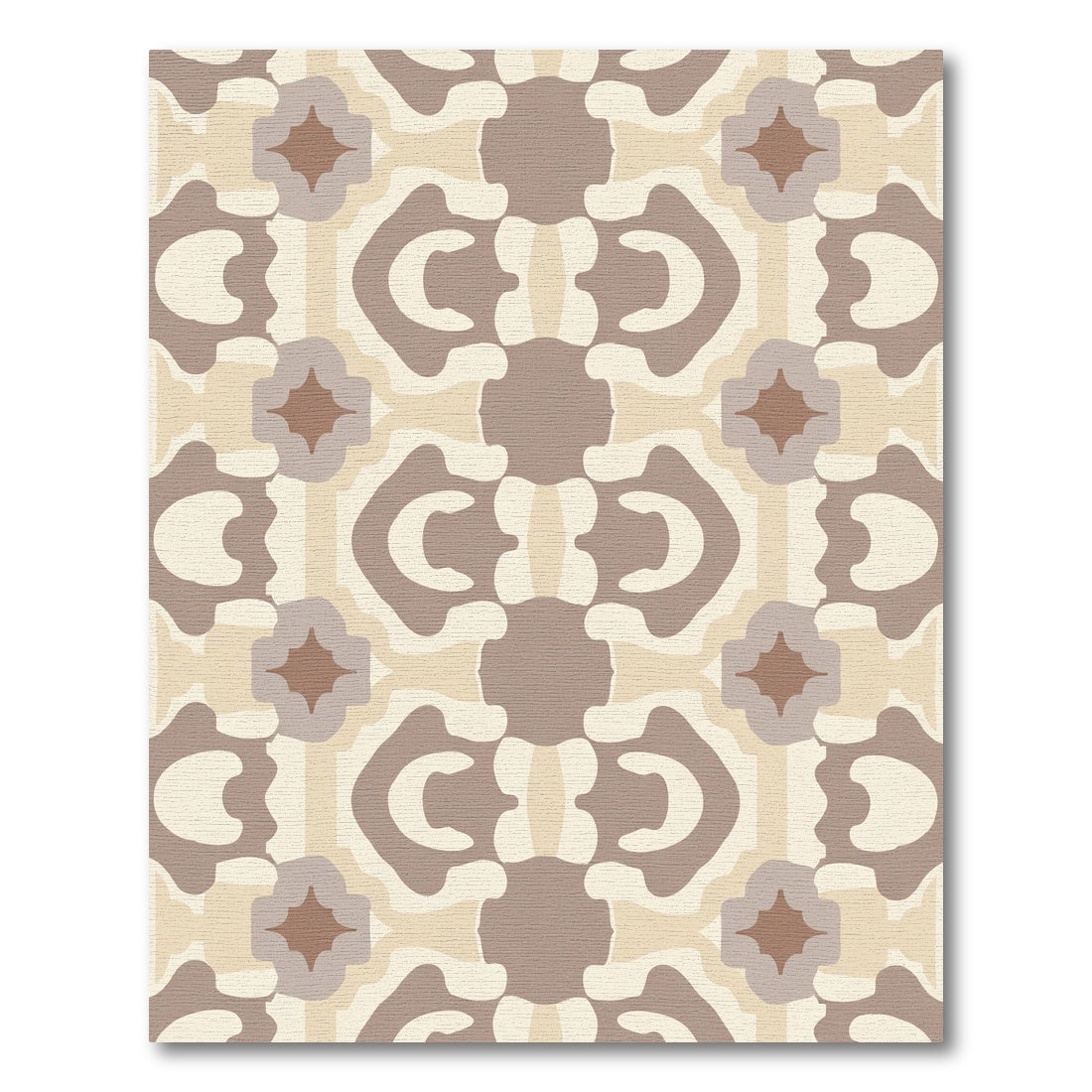 Beige Organic Mid Century Geometric Rug