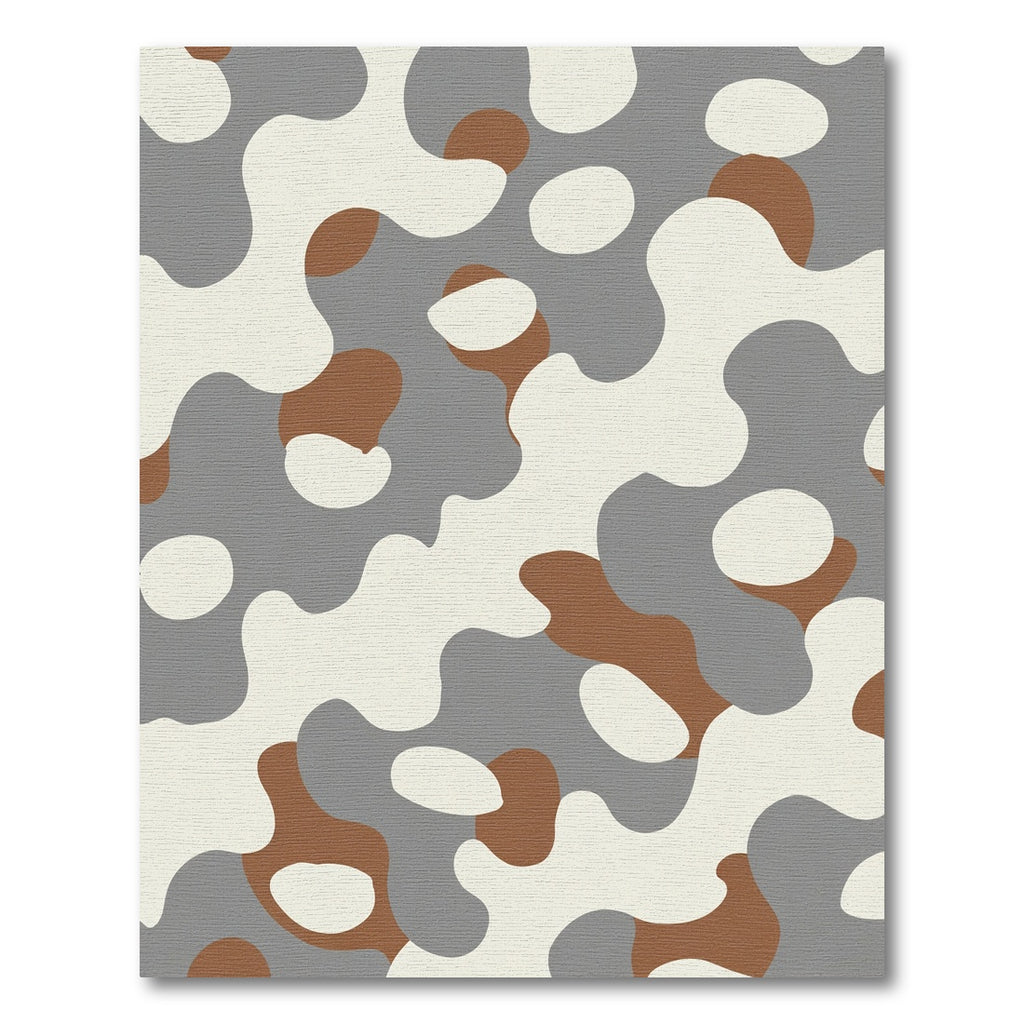 Brown Gray Organic Camouflage Shapes Rug