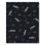 Gray Silhouette Cat Floral Collection Rug