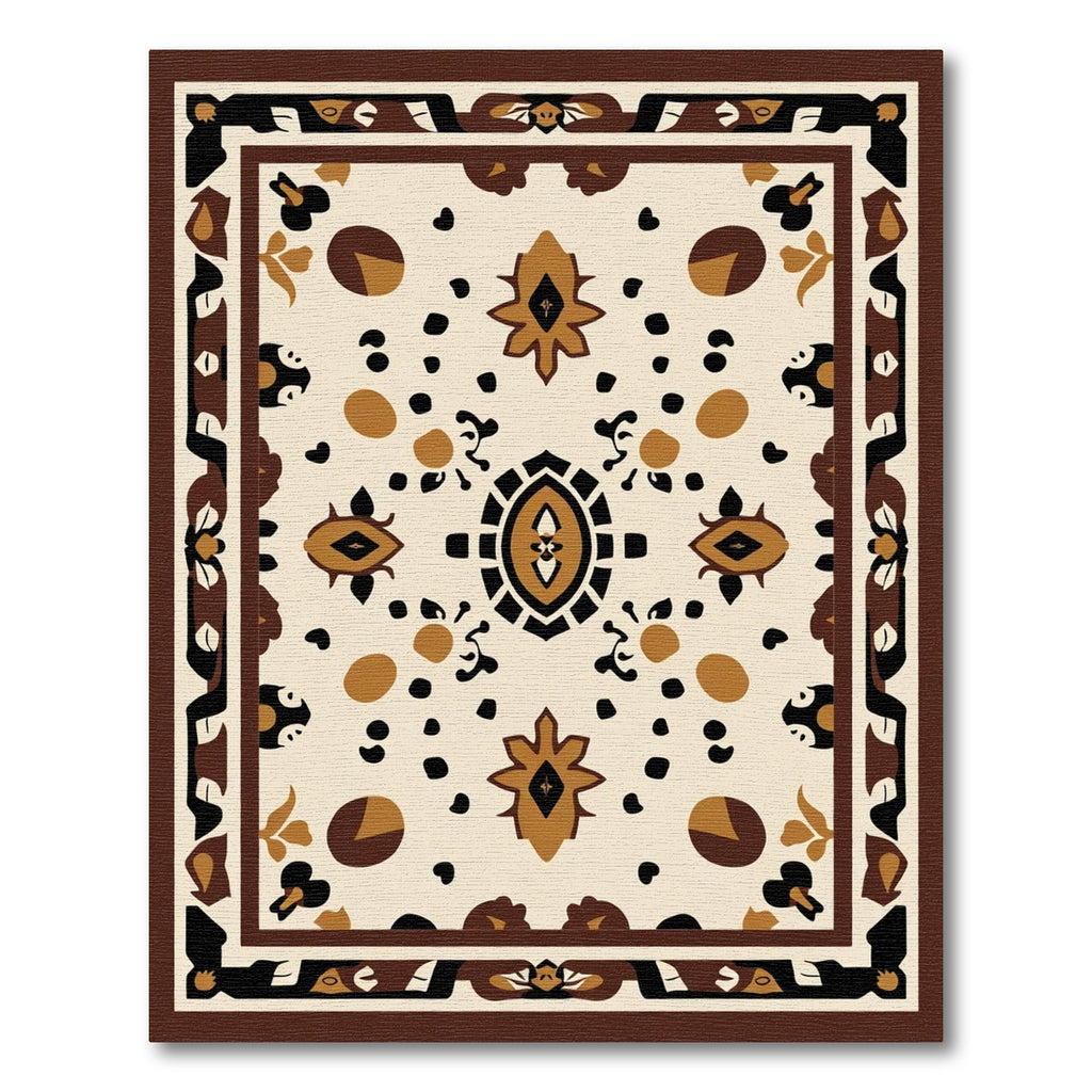 Earth Tones Folk Art Medallion Rug