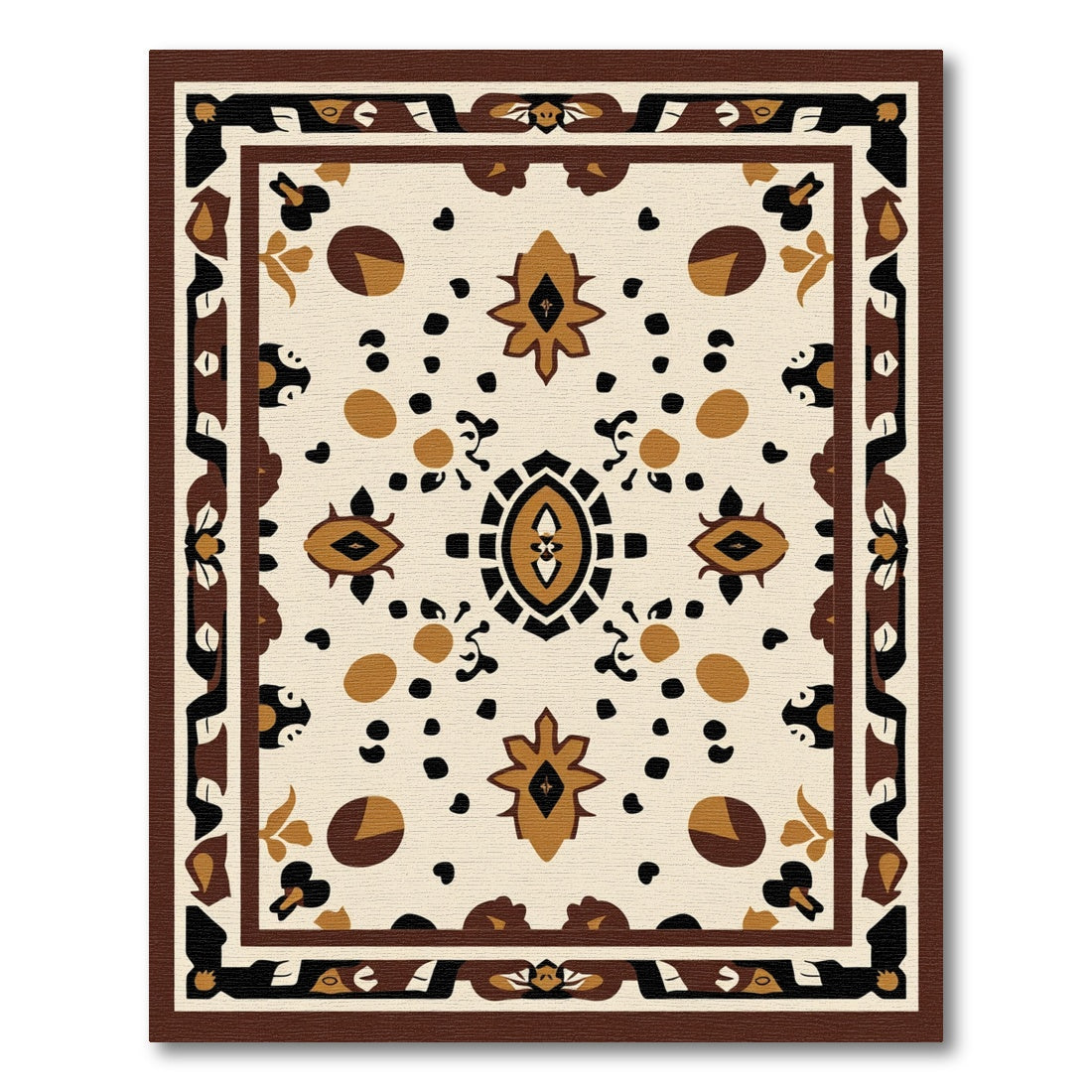Earth Tones Folk Art Medallion Rug