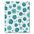 Teal Floral Vine Garden Rug