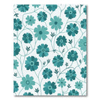 Teal Floral Vine Garden Rug