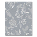 Soft White Tropical Foliage Gray Rug
