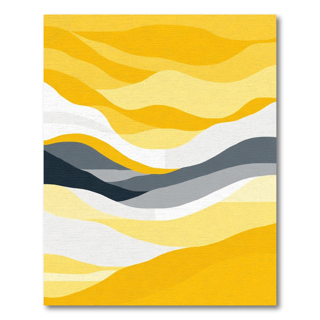 Golden Horizon Abstract Waves Rug