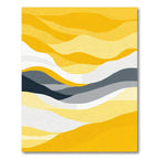 Golden Horizon Abstract Waves Rug