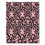 Bold Pink Black Abstract Organic Flow Rug