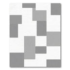 Gray Abstract Rectangles Overlay Rug