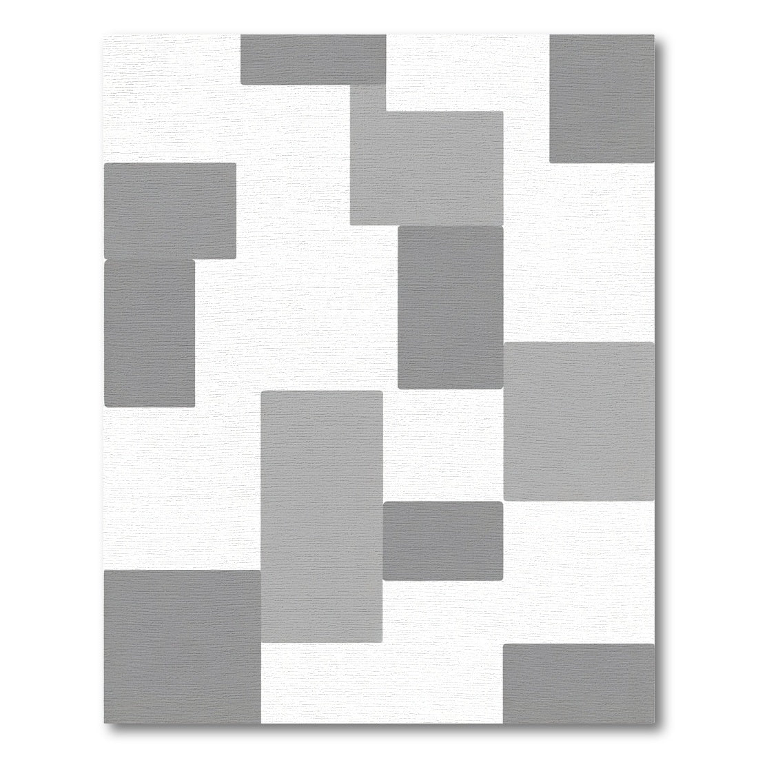 Gray Abstract Rectangles Overlay Rug