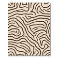 Cream Brown Abstract Organic Stripes Rug