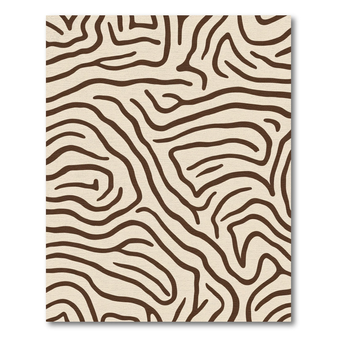 Cream Brown Abstract Organic Stripes Rug