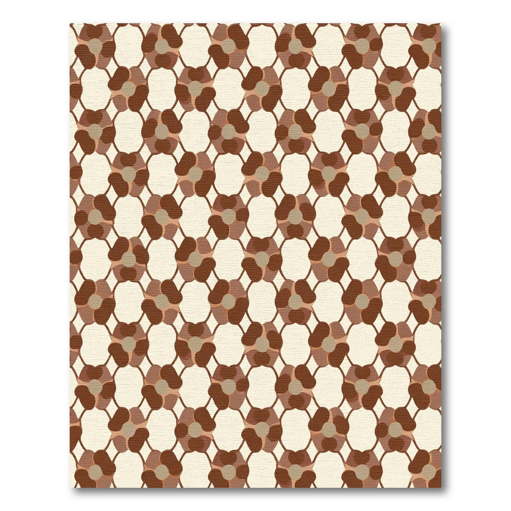 Brown Beige Floral Lattice Rug