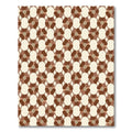 Brown Beige Floral Lattice Rug