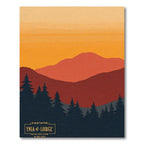 Deep Forest Sunset Layered Mountain Rug