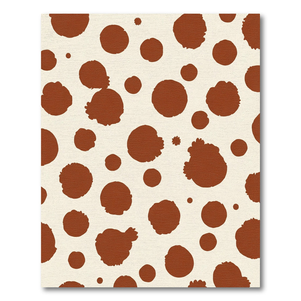 Red Brown Spotty Polka Dot Rug