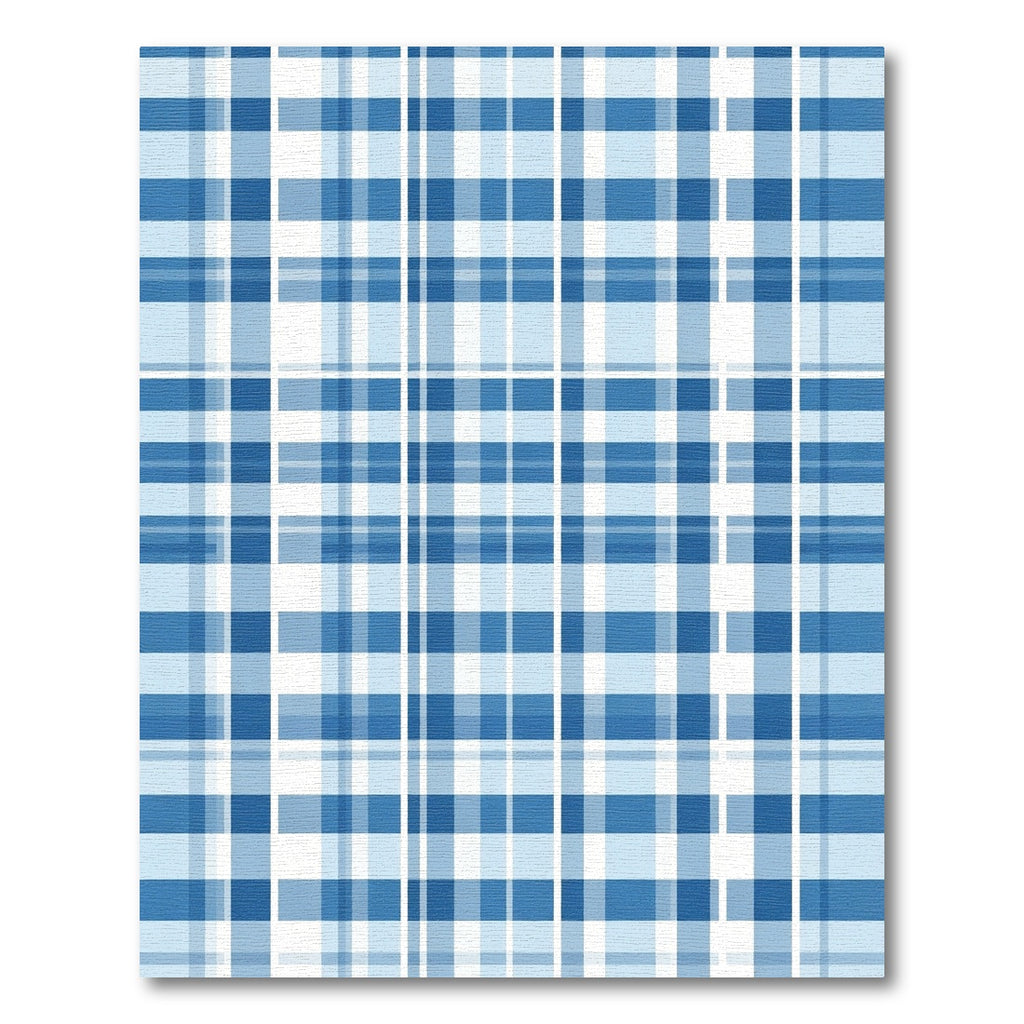 Blue White Tartan Plaid Squares Rug