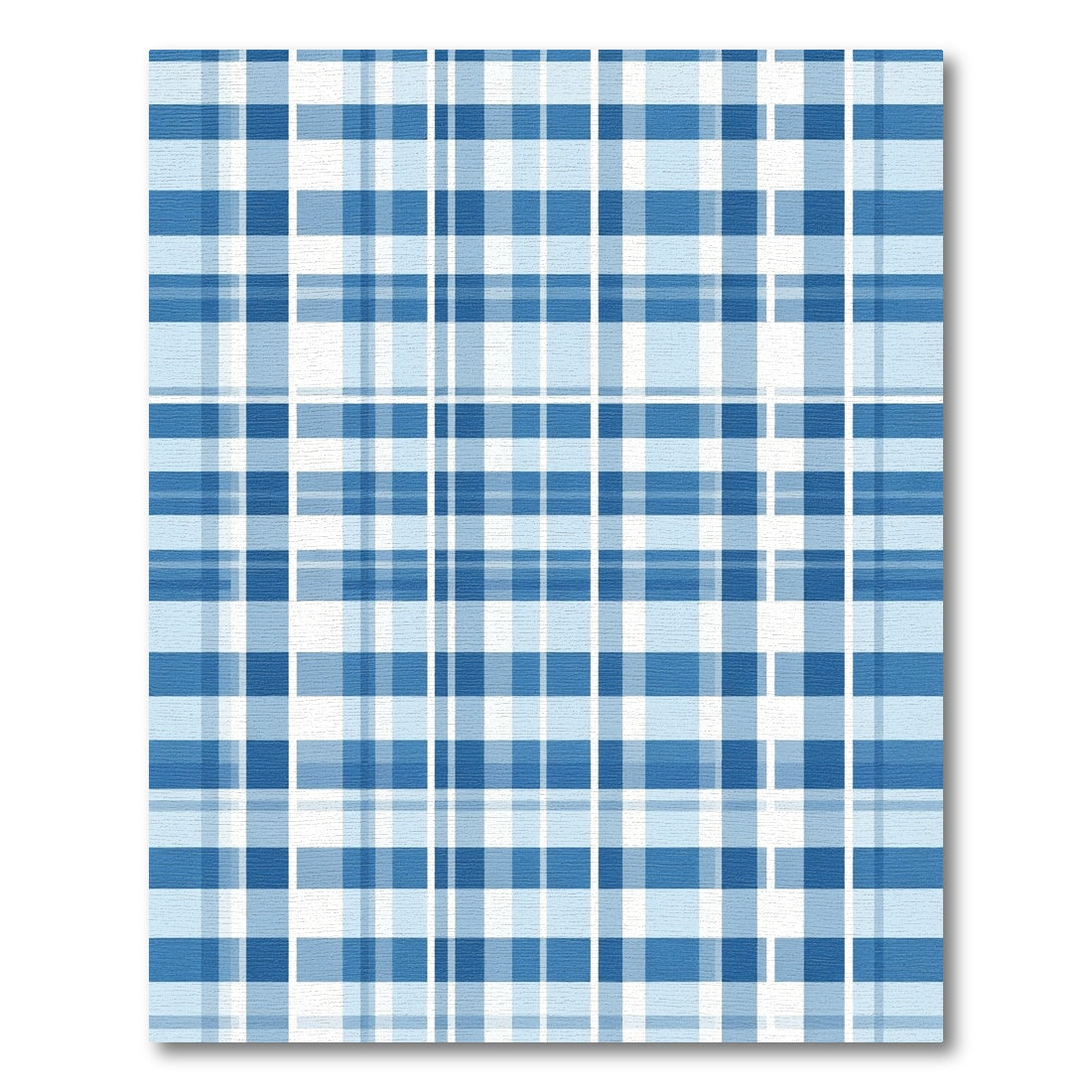 Blue White Tartan Plaid Squares Rug