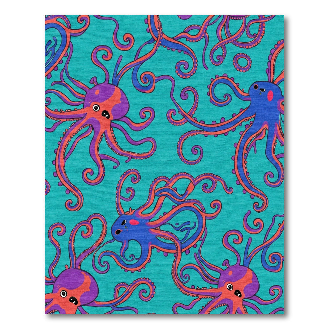 Whimsical Octopus Ocean Teal Rug