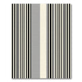 Modern Black Cream Gray Stripe Rug