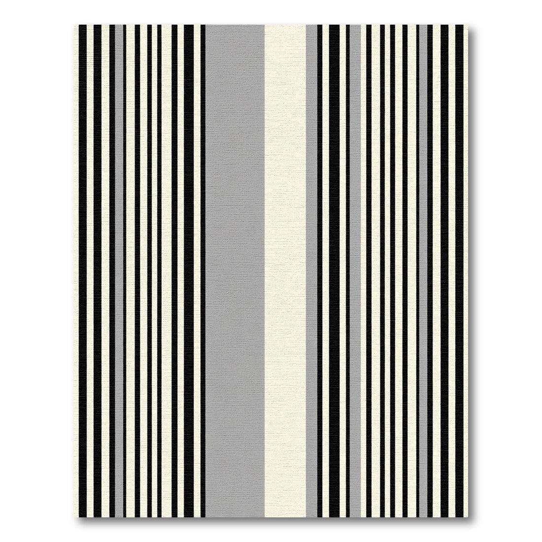 Modern Black Cream Gray Stripe Rug