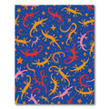 Whimsical Crimson Gold Lizard Galaxy Rug