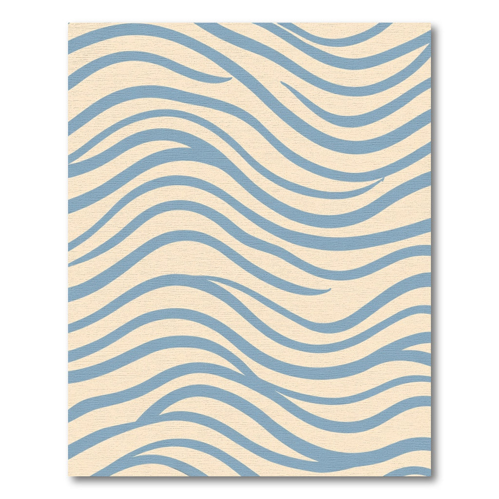 Soft Blue Wavy Stripes Rug