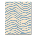Soft Blue Wavy Stripes Rug