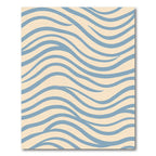 Soft Blue Wavy Stripes Rug