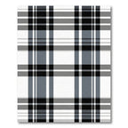 Classic Black Gray Windowpane Plaid Rug