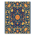Rich Sapphire Floral Medallion Rug
