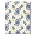 Soft Blue Abstract Floral Arrangement Rug