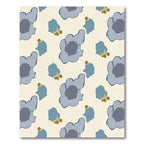 Soft Blue Abstract Floral Arrangement Rug