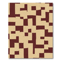 Red Tan Geometric Maze Rug