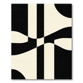 Modern Cream Black Interlocking Waves Rug