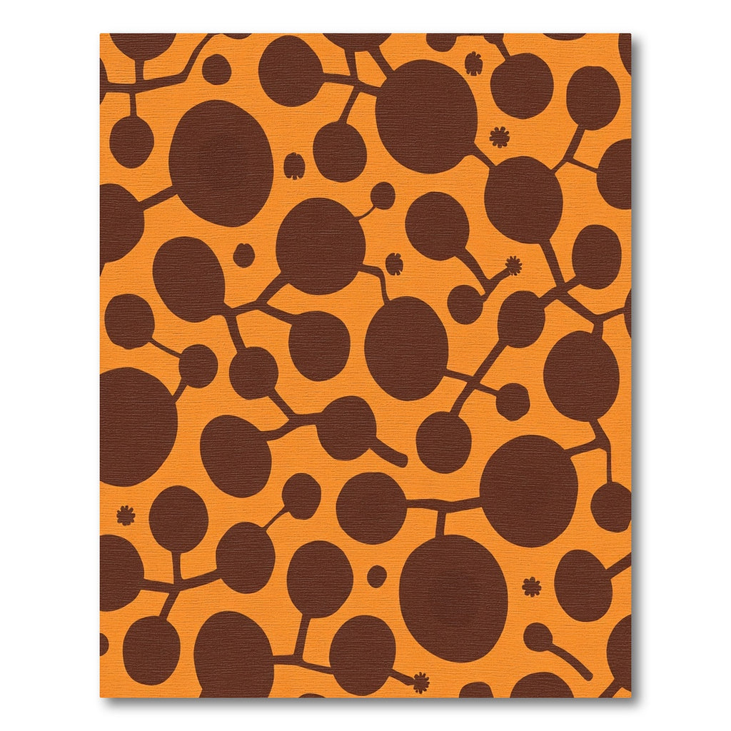 Brown Organic Spheres On Orange Rug
