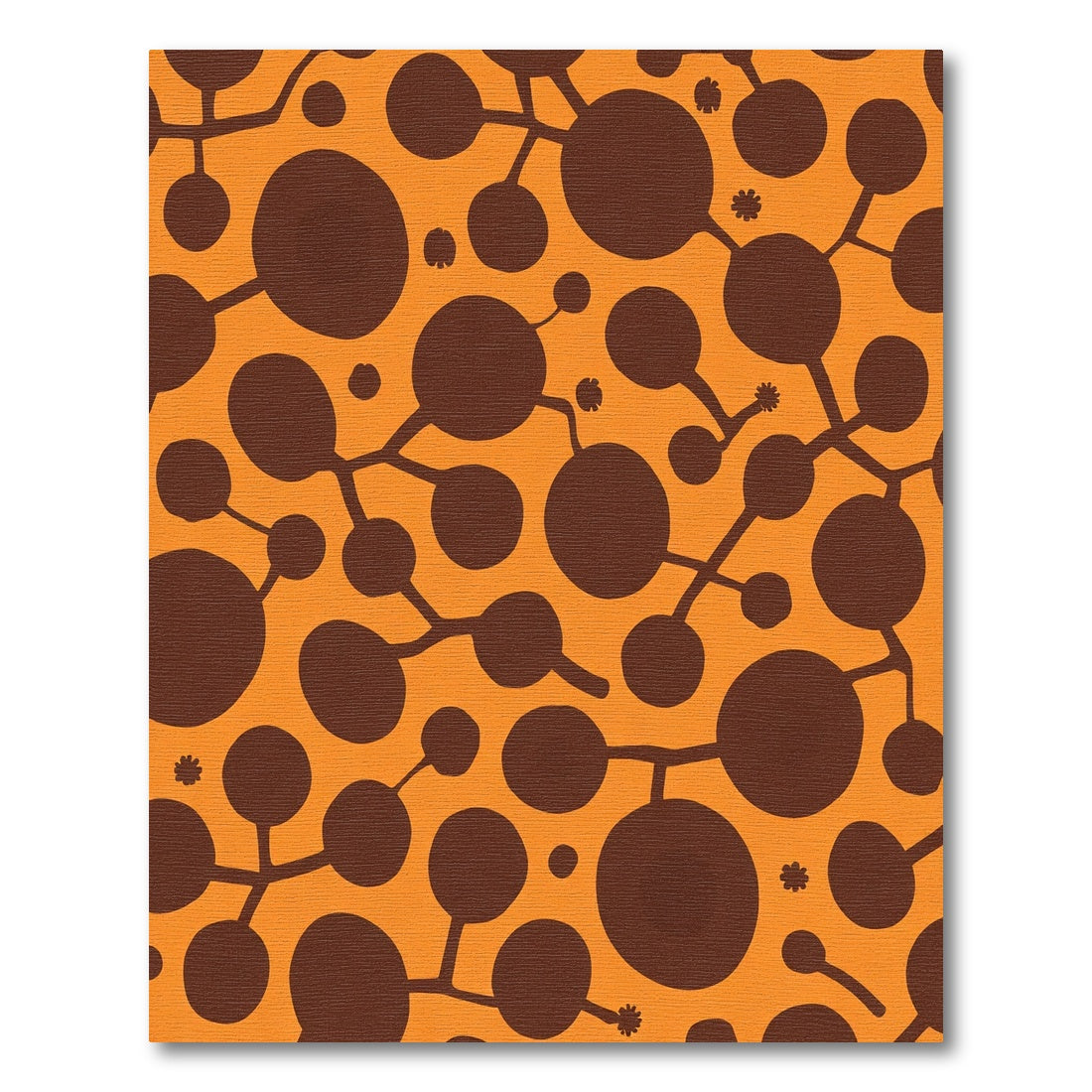 Brown Organic Spheres On Orange Rug