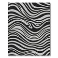 Abstract Black White Zebra Waves Rug