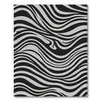 Abstract Black White Zebra Waves Rug
