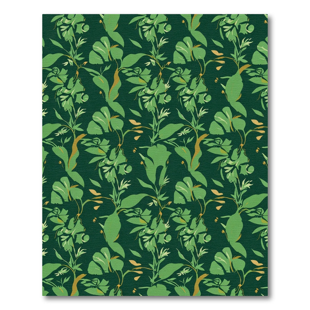 Emerald Green Botanical Vine Rug
