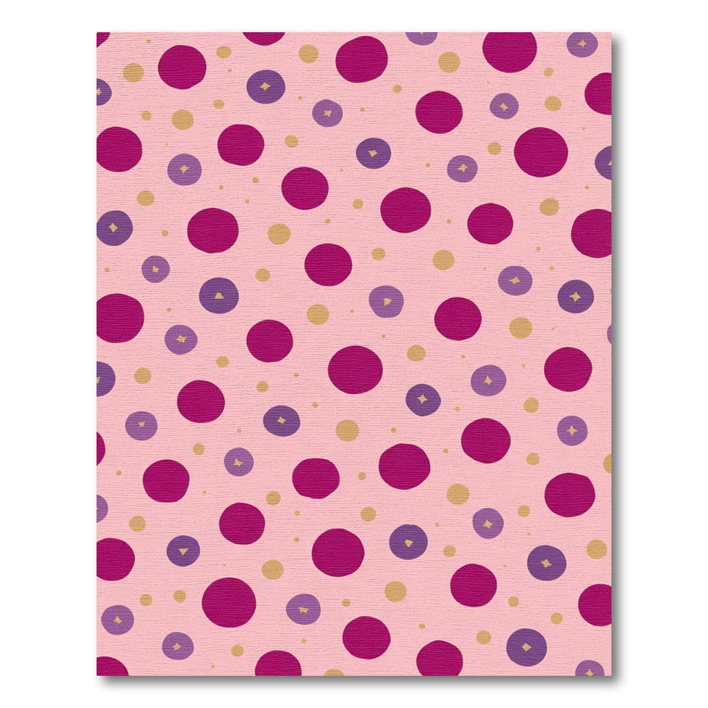 Pink Magenta Purple Gold Polka Dot Burst Rug