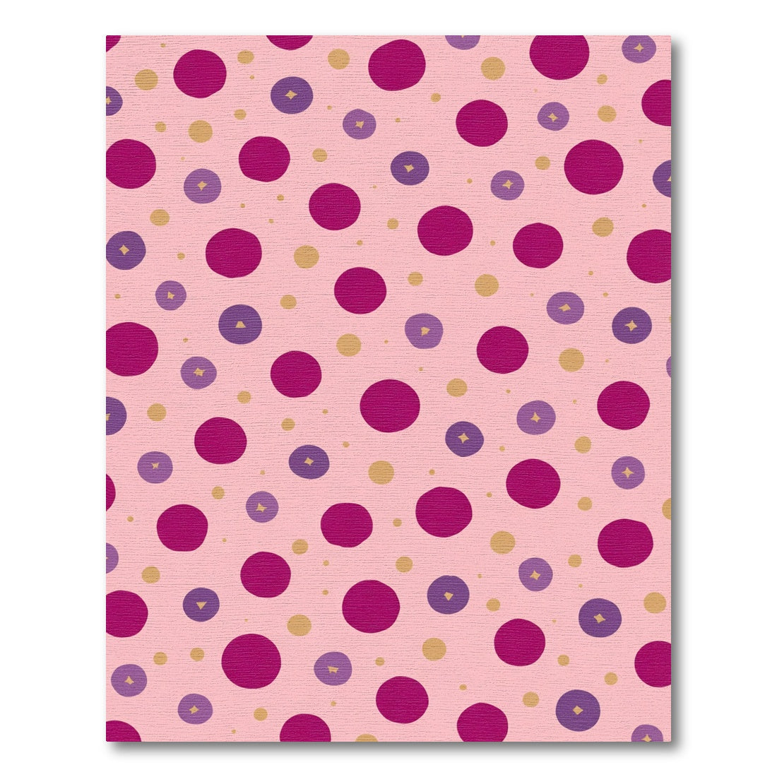Pink Magenta Purple Gold Polka Dot Burst Rug