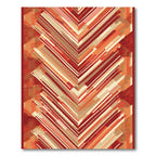 Vibrant Red Earth Tone Chevron Rug
