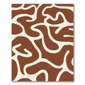 Brown and Cream Abstract Organic Curves Rug
