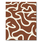 Brown and Cream Abstract Organic Curves Rug
