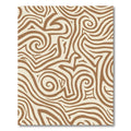 Brown Cream Abstract Swirl Lines Rug