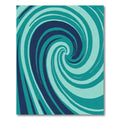 Teal Deep Blue Swirl Abstract Rug