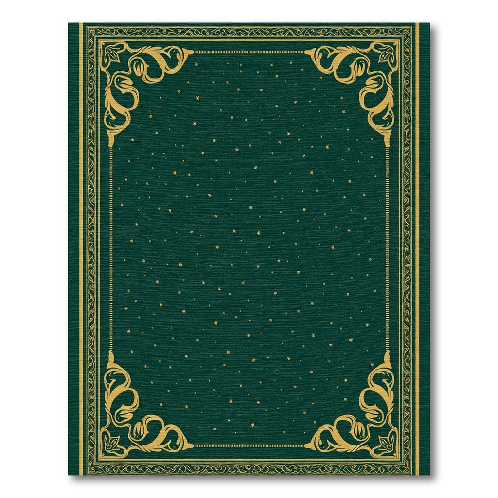 Golden Botanical Emerald Starry Night Rug